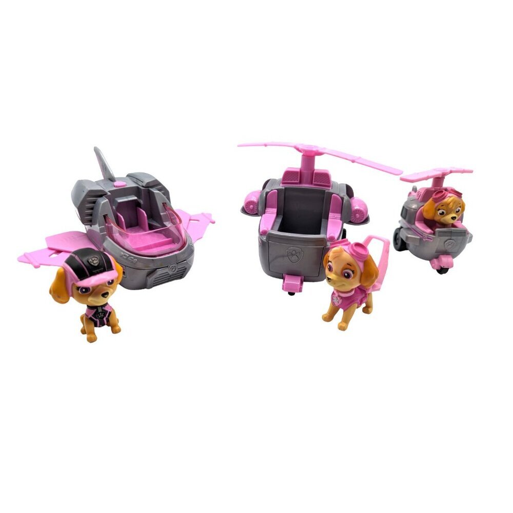 Lot of 3 Spin Master Paw Patrol Skye with Helicopters & Rescue Jet Air Vehicles - Picture 2 of 8